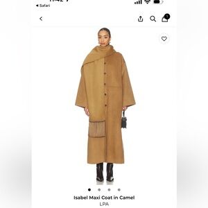 LPA Tan Maxi Coat with Scarf